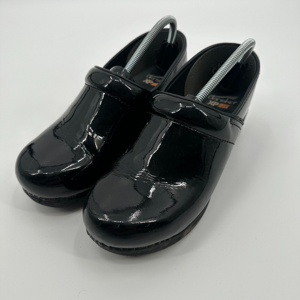 Dansko Black Patent Leather Clogs